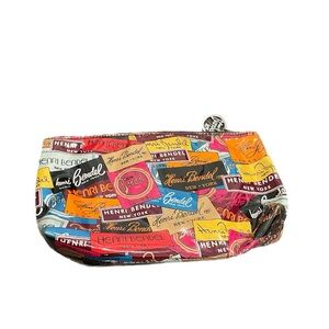 HENRI BENDEL Vintage Logos Zippered Makeup Bag 9x5 | GUC